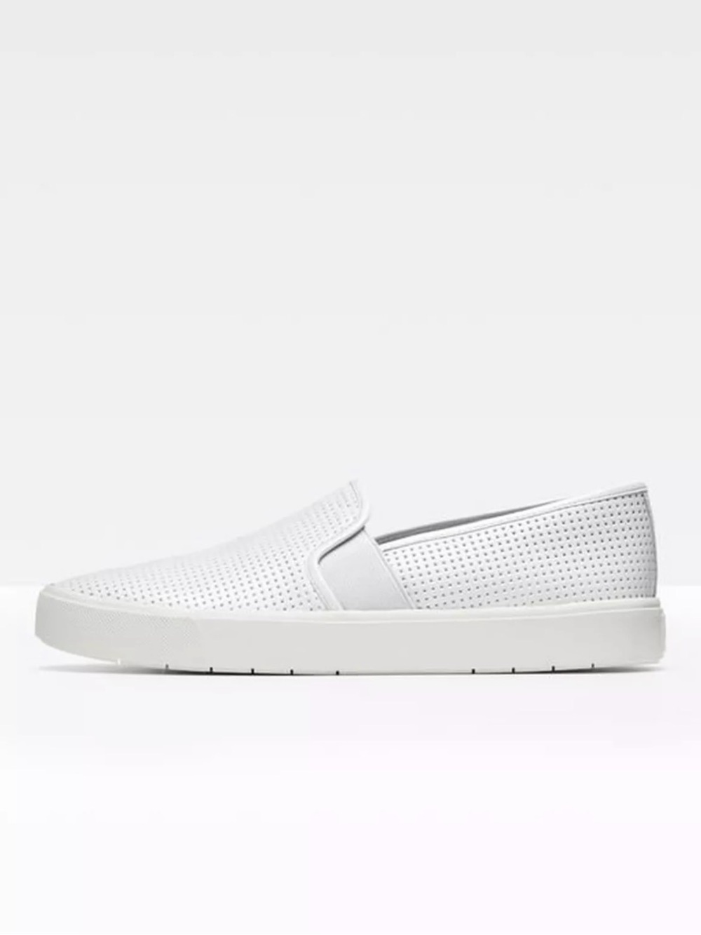 7 Vince Perforated White Leather Blair Sneaker